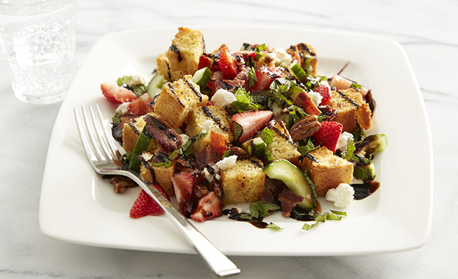 Strawberry Cornbread Panzanella 